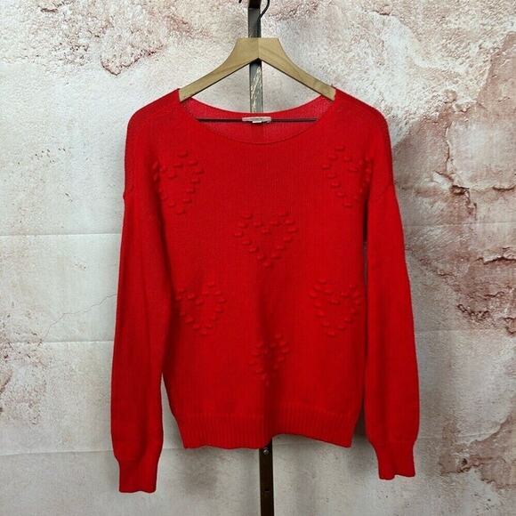 LOFT whimsical heart bobble sweater size M cozy preppy retro charm galentines - Picture 1 of 4